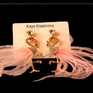 Gold Flamingo Earrings